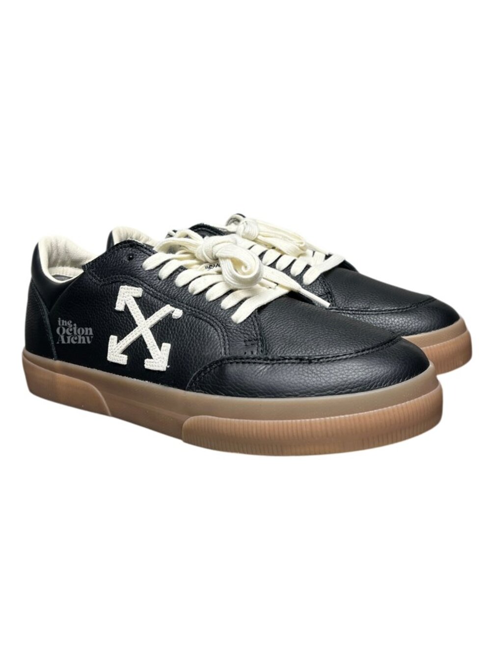 Size 11 Off-White New Low Vulcanized Black Ivory OMIA293S25LEA001 100 Pre-Owned